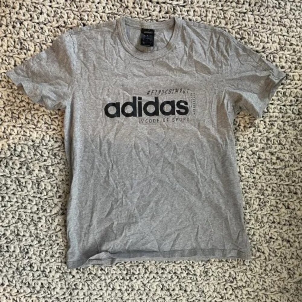 Medium Grey and Black Adidas Shirt